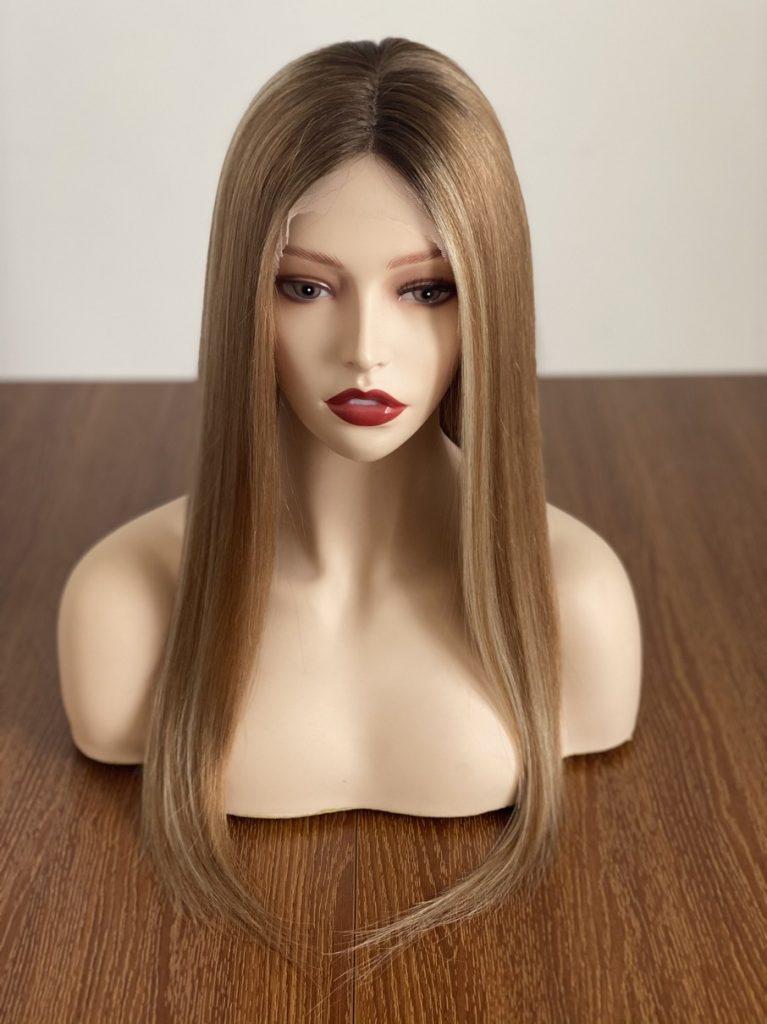 4*4 European Remy Virgin Hair Silk Base Silicone Medical Women Chestnut Color Hair Topper For Women Human Hair