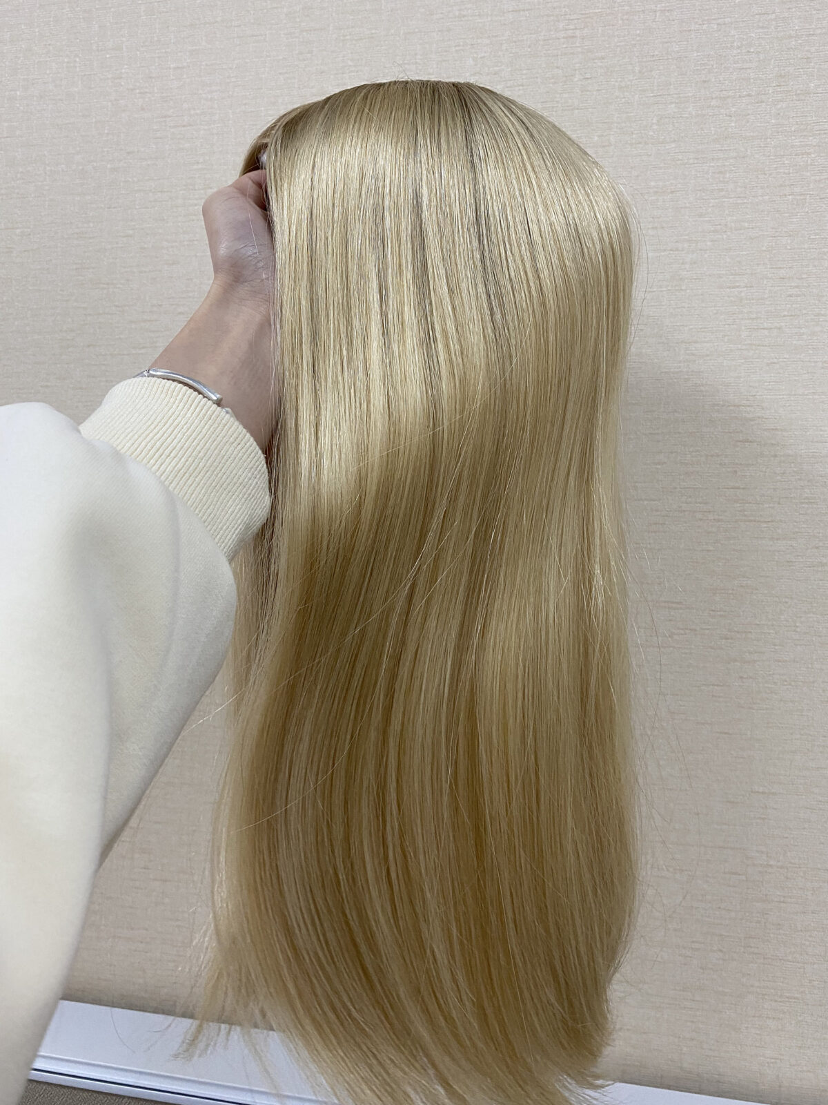 premium 6x6.5 base ombre blonde european hair toppe (2)