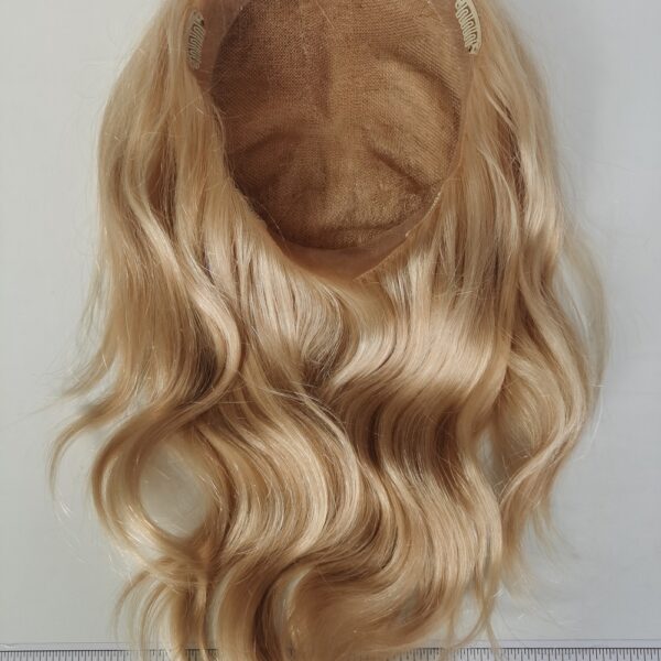 light brown #24 customized virgin human hair women topper lace with pu around big size base women topper