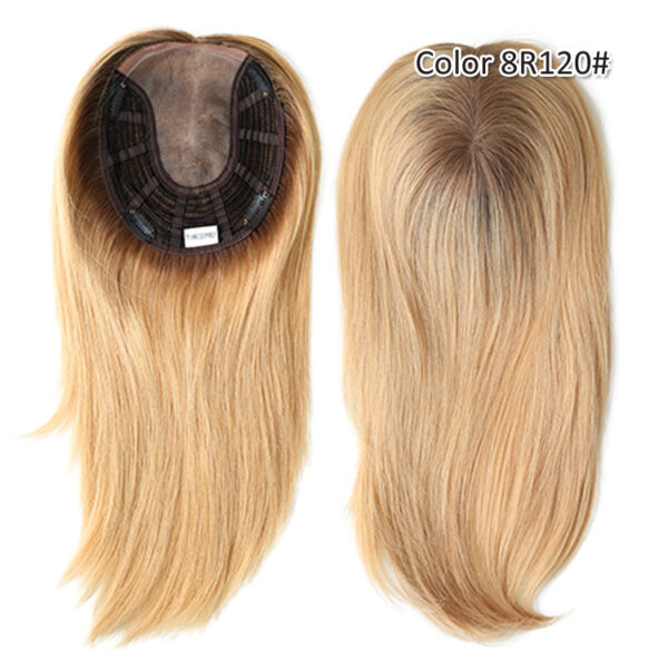 female toupee stock 100% virgin unprocessed human hair 15x17cm women mono topper with wefted back