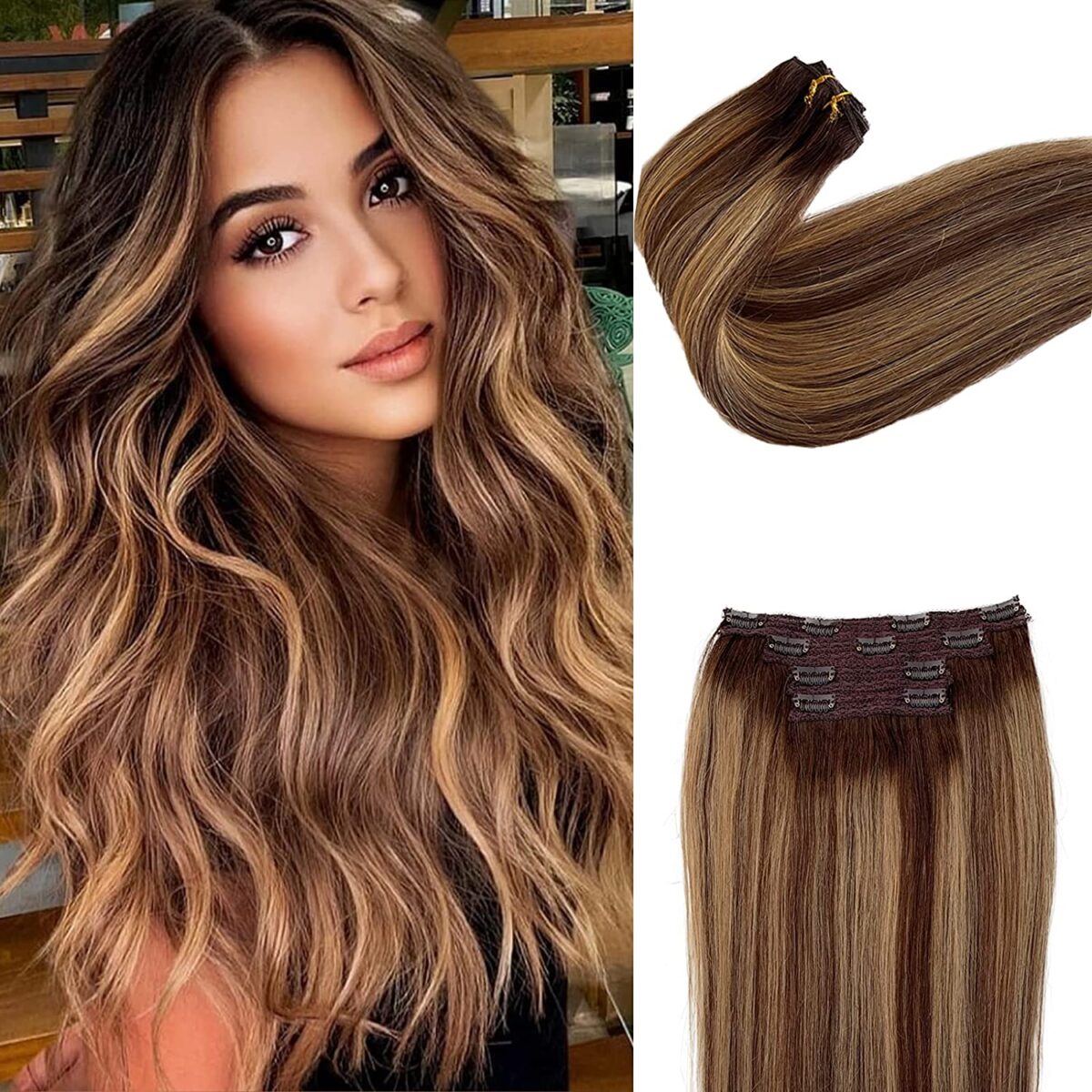 direct factory low costs! transform your look with our affordable dark brown luxe clip in hair extensions